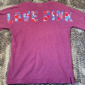 Victorias Secret Pink Love Pink Long Sleeve Crewneck purple shirt, Womens sz S/P